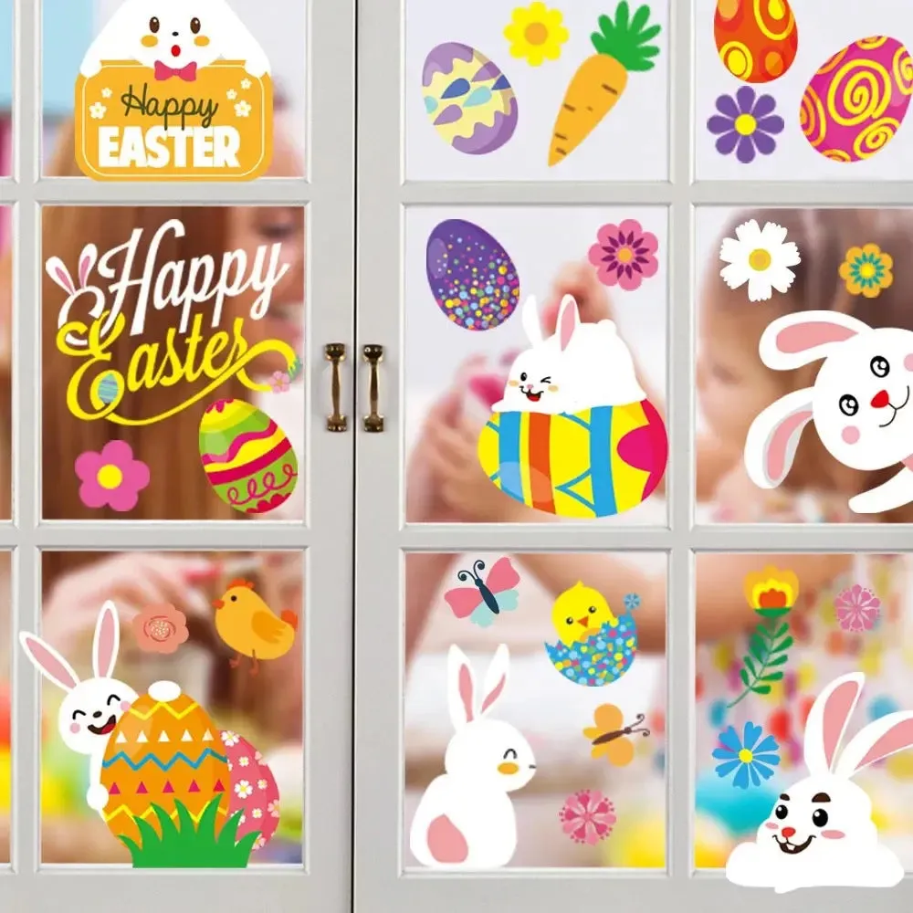 Easter Basket Bunny Vinyl Window Stickers x1pcs