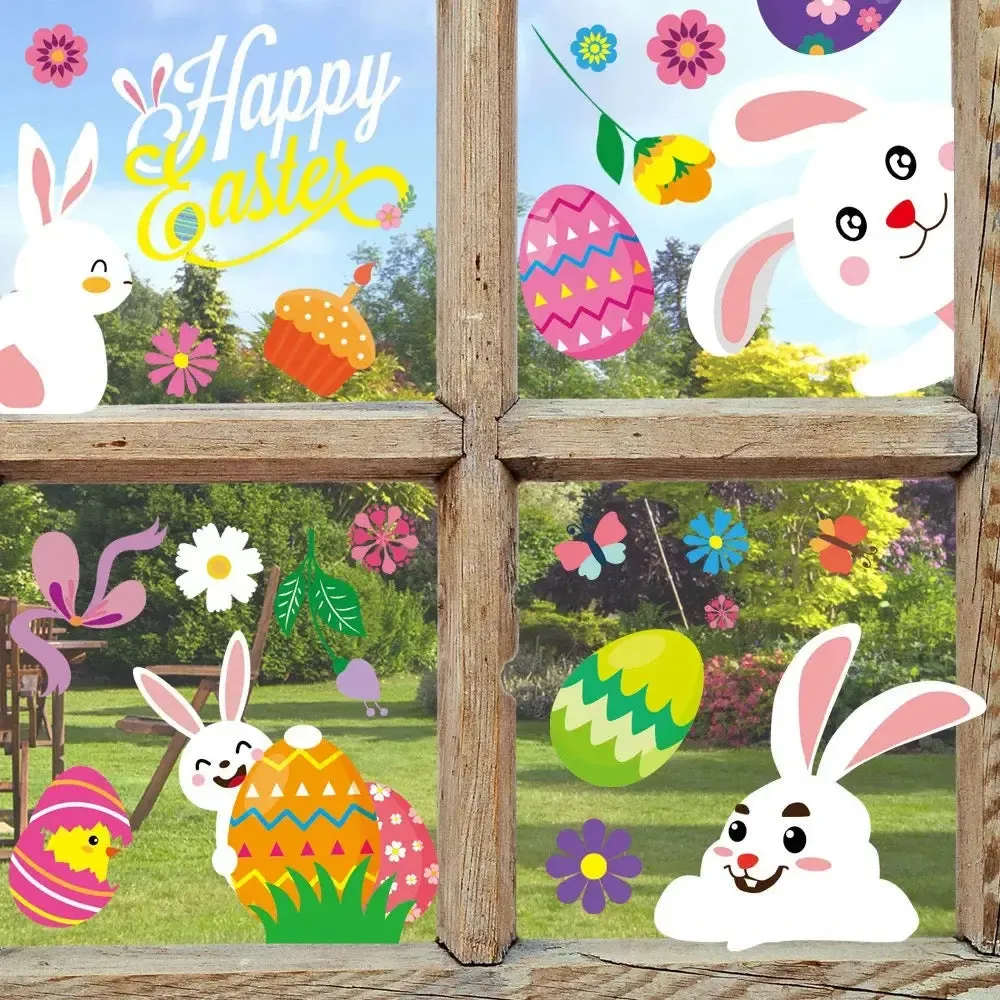 Easter Basket Bunny Vinyl Window Stickers x1pcs